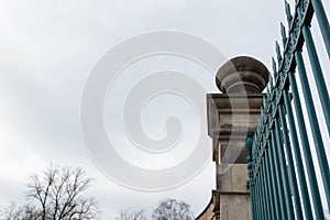 Hannover palace gate entrance column cloudy background