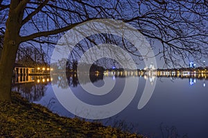 Hannover panorama at evening