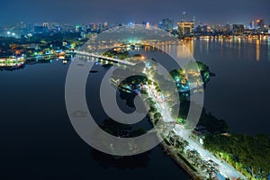 Hanoi city in Vietnam at night