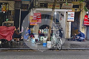 Street Food Stall in Hanoi Old Quarter