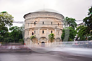 HANOI, VIETNAM - MAY 24, 2017: Hanoi Water tower building with b