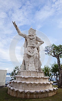 Hanoman statue at Melasti Beach, Bali, Indonesia. Hanoman is a white monkey, a mythological figure in the Ramayana
