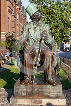 Hans Christian Andersen in City Hall square in  Copenhagen, Denmark