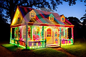 A Hansel and Gretel house decorated with candies.