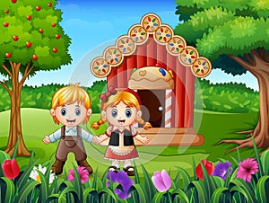 Hansel and gretel outside of house