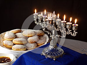 Hanuka lights and donuts