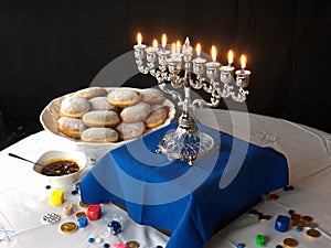 Hanuka lights and donuts
