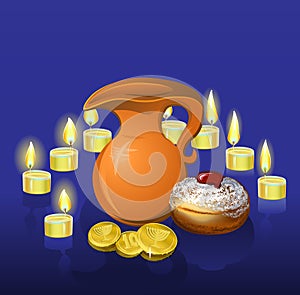 Hanukkah background with candles