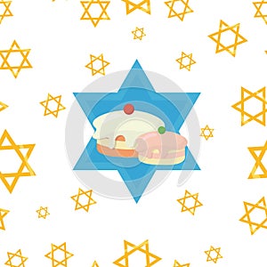 hanukkah background of donuts photo