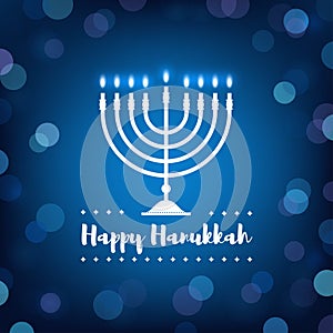 Hanukkah Candles on Bokeh Background.