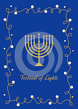 Hanukkah Candles. Menorah and Festival of Lights Sign. Vector Design