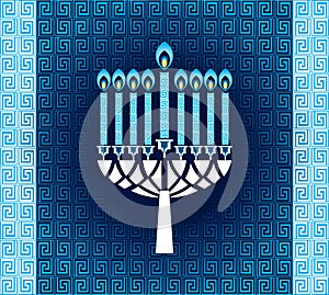 Hanukkah candles with pattern