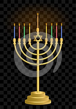Hanukkah candlestick. Hanukkah. Jewish holiday candles. Jewish festival of light