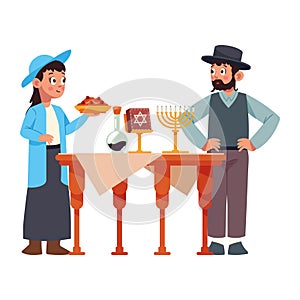 hanukkah celebrating couple