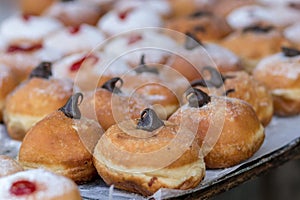Hanukkah donuts sufgania are delicious and sweet in honor of Chanukah the winter Jewish holiday