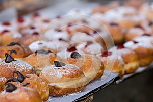 Hanukkah donuts sufgania are delicious and sweet in honor of Chanukah the winter Jewish holiday