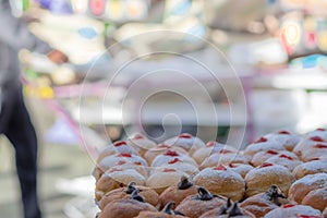 Hanukkah donuts sufgania are delicious and sweet in honor of Chanukah the winter Jewish holiday