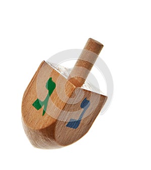 Hanukkah dreidel isolated photo