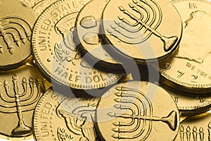 Hanukkah gelt background