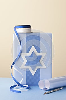 Hanukkah gifts presents wrapping paper and ribbons paper crafts