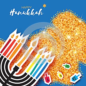 Hanukkah juish vector illustration. jewish menorah simple vector icon. hanuka candles symbol.