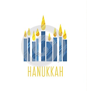Hanukkah menora vector illustration. photo