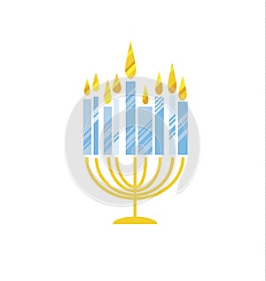 Hanukkah menora vector illustration.