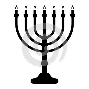 Hanukkah menorah icon. Judaism and Jewish identity Vector symbol illustration