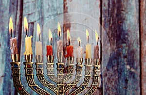 Hanukkah menorah symbol of Judaism traditional holiday