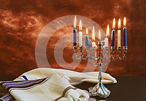 Hanukkah menorah symbol of Judaism traditional holiday