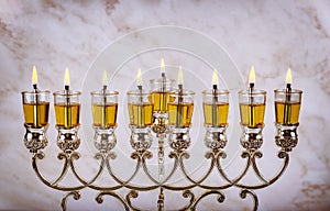 Hanukkah menorah symbol of Judaism traditional holiday