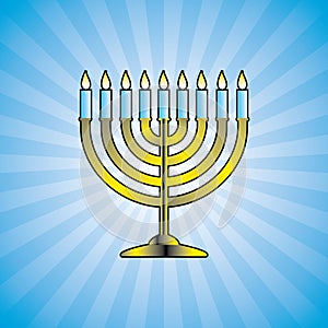 Hanukkah menorah - vector