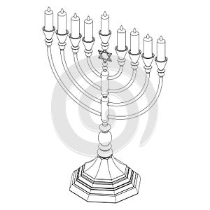 Hanukkah menorah vector