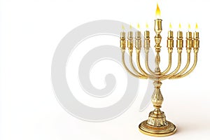 Hanukkah Menorah on White Canvas photo