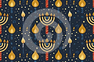 Hanukkah, Pattern of Hanukkah celebrate and festival, Pattern flat and template design