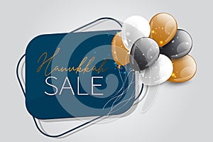 Hanukkah sale. Traditional Jewish holiday. Chankkah banner with balloons.