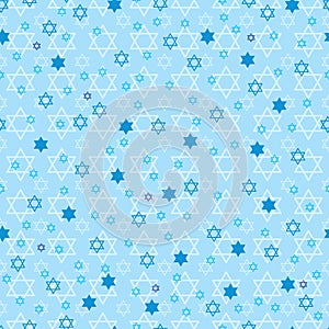 Hanukkah star blue pastel symmetry seamless pattern