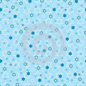 Chanuka hvězda modrý symetrie bezešvý vzor 