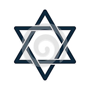 Hanukkah, star of David judaism sign silhouette icon