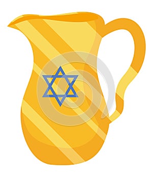 hanukkah wine jar with david star photo