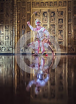 Hanuman is character in Thailand; is traditional dance drama art of Thai classical monkey masked