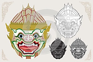 Hanuman head vector illustration