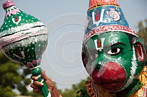 Hanuman like costumed man