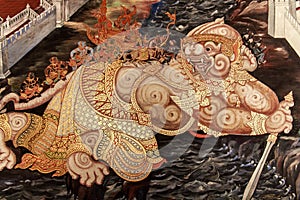 Hanuman painting murals Ramayana