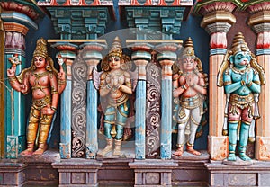 Hanuman statues in Hindu Temple