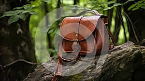 Hanya Bag: A Brown Leather Messenger Bag With Smooth Lines