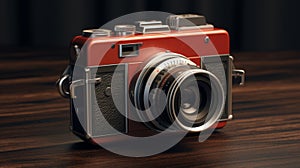 Hanya Camera: Red Rustic Futurism With Hybrid Media Works photo