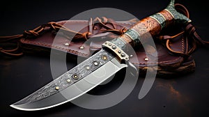 Hanya Knife: Smooth And Artless Blade With Elegant Emerald And Amber Accents
