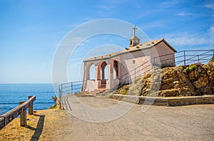 Hapel of Madonnina della Punta in Bonassola, La Spezia province, near 5 Terre, ligurian coast, Italy.