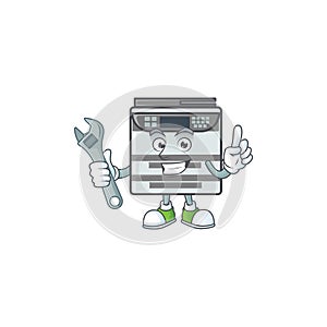 Happily Mechanic professional office copier cartoon character design